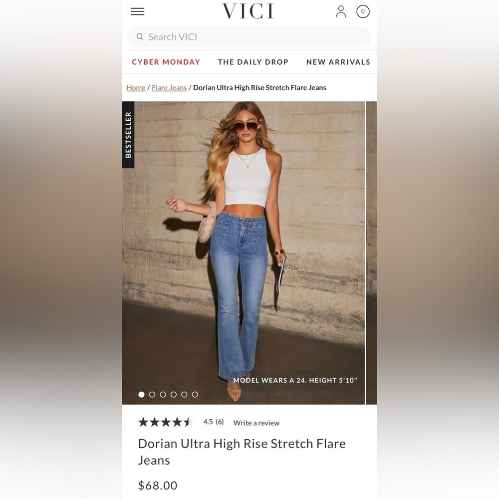 VICI Ultra High Rise Stretch Flare Jeans
